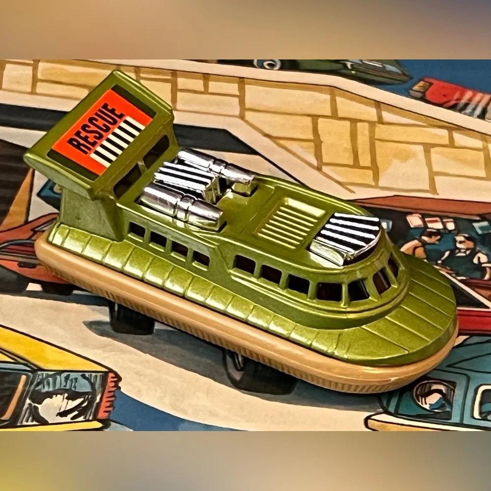 Vintage Matchbox Superfast 1972 No. 72 Hovercraft Green Lesney England Rescue